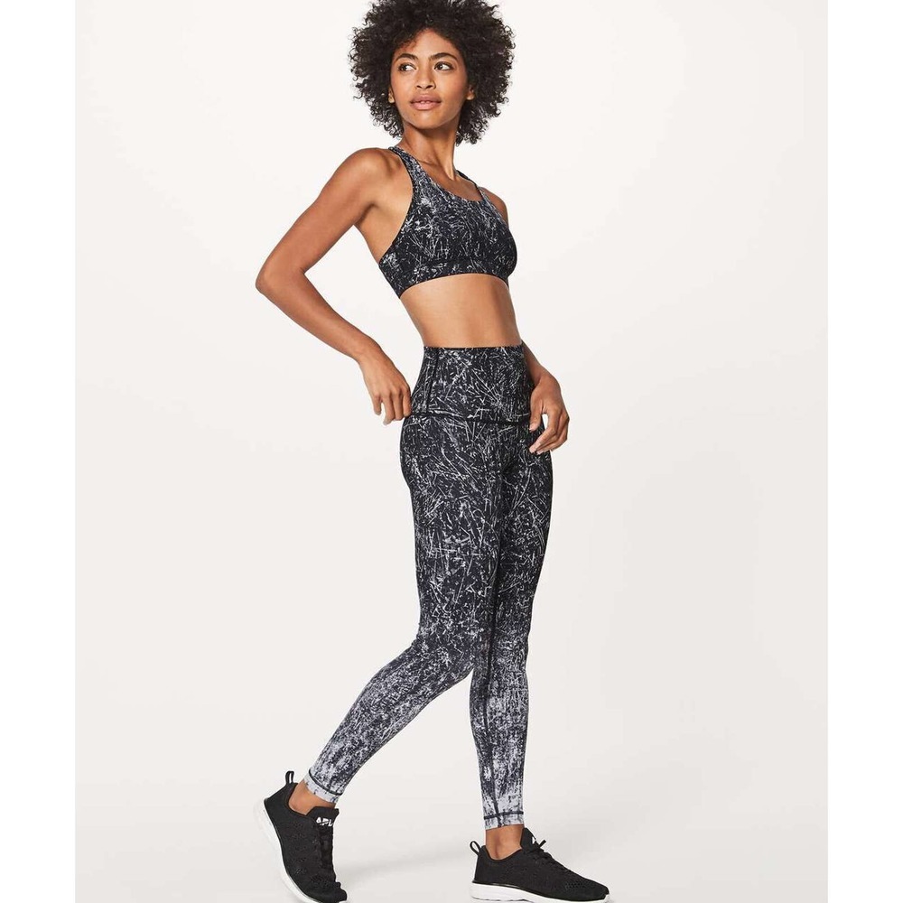 Lululemon Wunder Under Hi-Rise Tight 28" Alouette Alpine White Black Pant Size 4 - Picture 3 of 14
